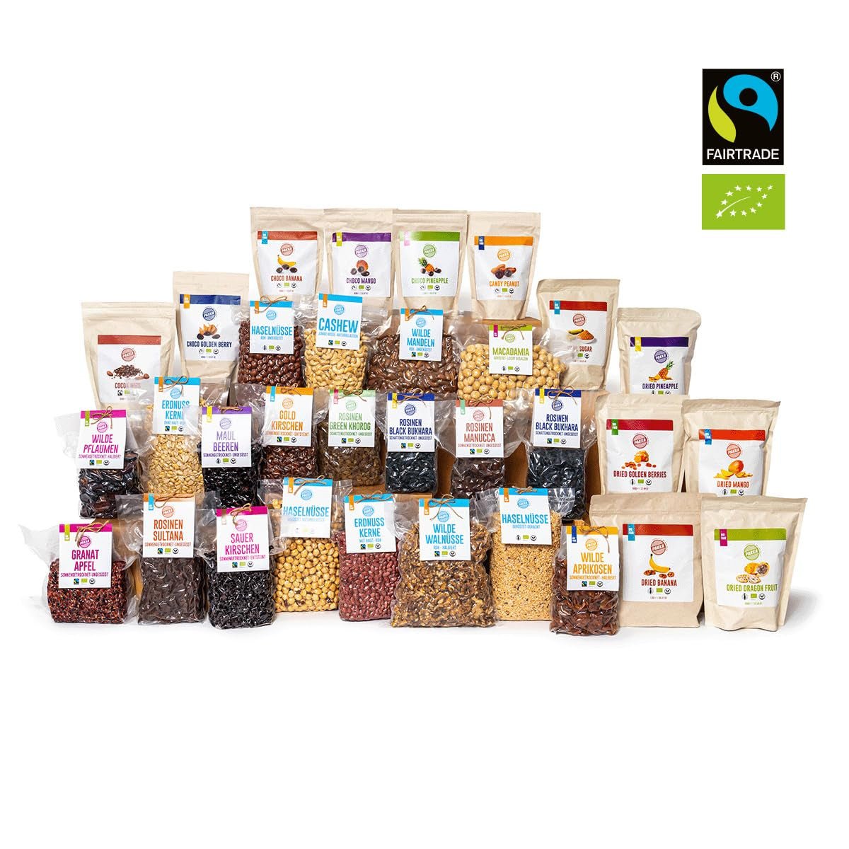 PAKKA organiczne kawałki ananasa i Fair Trade 1kg, suszony ananas organiczny i Fair Trade, niesłodzony, niesiarkowany, wyprodukowany i napełniony bezpośrednio przez producenta w Kolumbii, wegański 1000g Produkty suszone Naty Shop