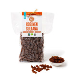 PAKKA - Ekologiczne Sułtanki Fairtrade 1kg, bez pestek, bez skórki i suszone na słońcu Sultana Sultanas z Samarkandy Uzbekistan 1000g Produkty suszone Naty Shop Wariant 1: 1kg (1 opakowanie)