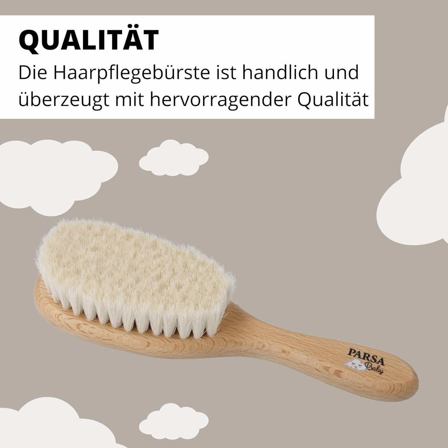 PARSA Beauty szczotka do włosów dla dzieci z kozim włosiem - szczotka do włosów dla dzieci z drewna bukowego z certyfikatem FSC® - szczotka do pielęgnacji delikatnych włosów dziecka - szczotka dla niemowląt Dzieci - Kąpiel i pielęgnacja skóry Naty Shop