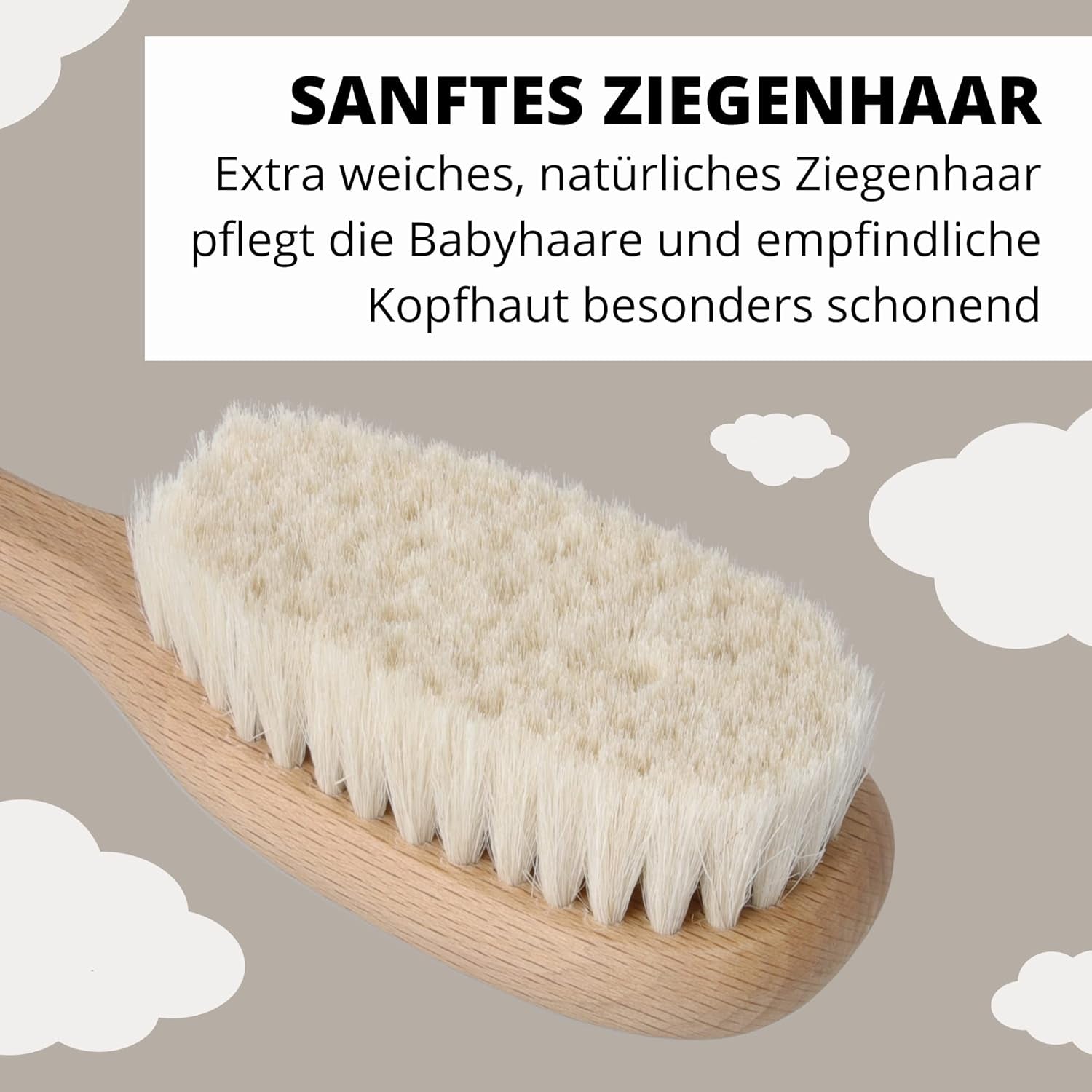 PARSA Beauty szczotka do włosów dla dzieci z kozim włosiem - szczotka do włosów dla dzieci z drewna bukowego z certyfikatem FSC® - szczotka do pielęgnacji delikatnych włosów dziecka - szczotka dla niemowląt Dzieci - Kąpiel i pielęgnacja skóry Naty Shop