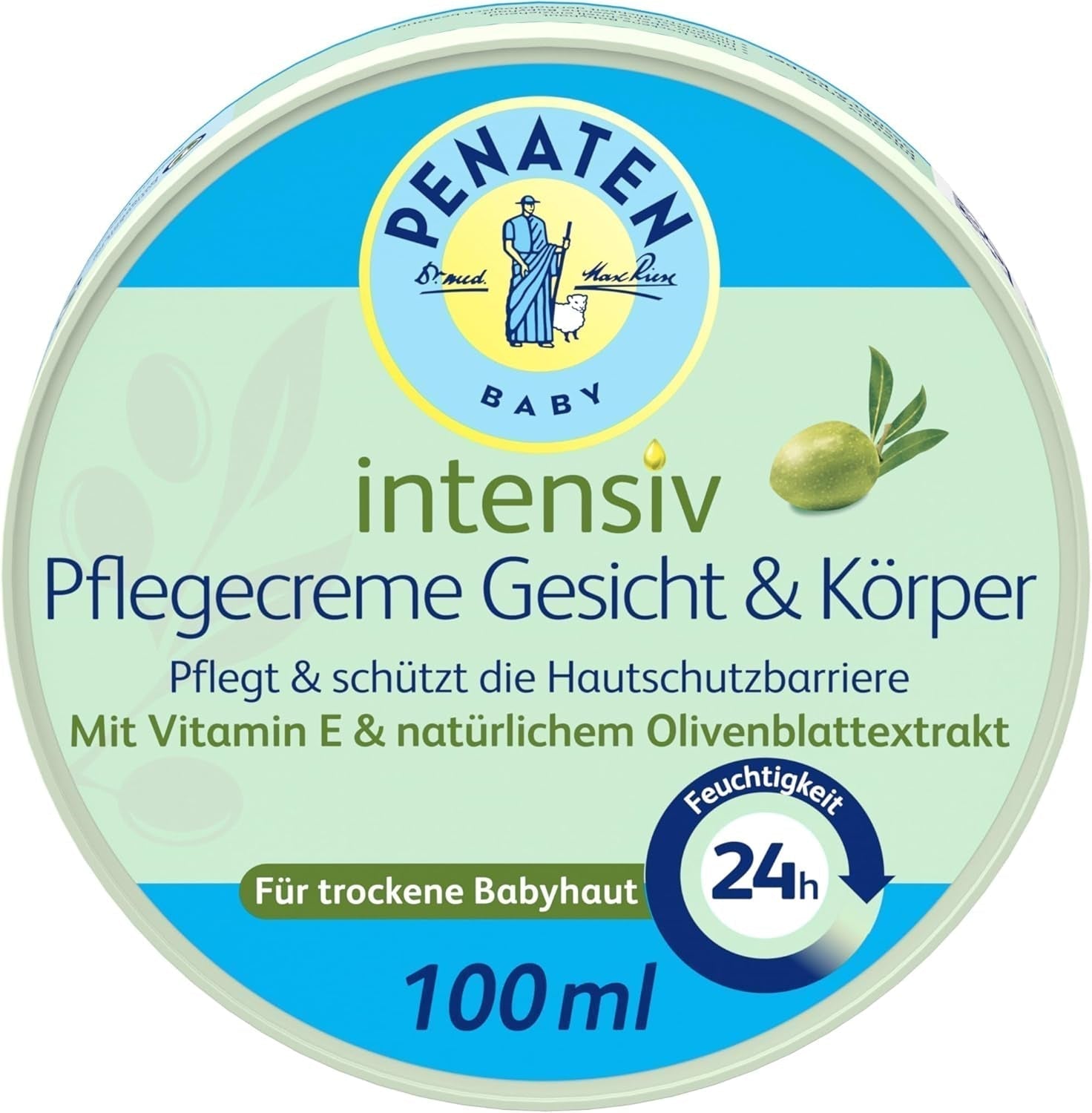 PENATEN intensywny krem ​​pielęgnacyjny do twarzy i ciała (100 ml), szybko wchłaniający się krem ​​do twarzy i ciała dla dzieci, nawilża przez 24 godziny, z witaminą E i naturalnym ekstraktem z liści oliwnych Dzieci - Kąpiel i pielęgnacja Naty Shop Tytuł domyślny