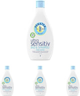 PENATEN Ultra Sensitive Kąpiel i Szampon (400 ml), Kąpiel i Szampon dla Niemowląt, szczególnie delikatny dla bardzo wrażliwej skóry niemowląt ze skłonnością do neurodermitów, żel pod prysznic i Szampon do włosów bez perfum i barwników. Dzieci - Kąpiel i Pielęgnacja Naty Shop 400 Ml (opakowanie 4 szt.) Żel do mycia