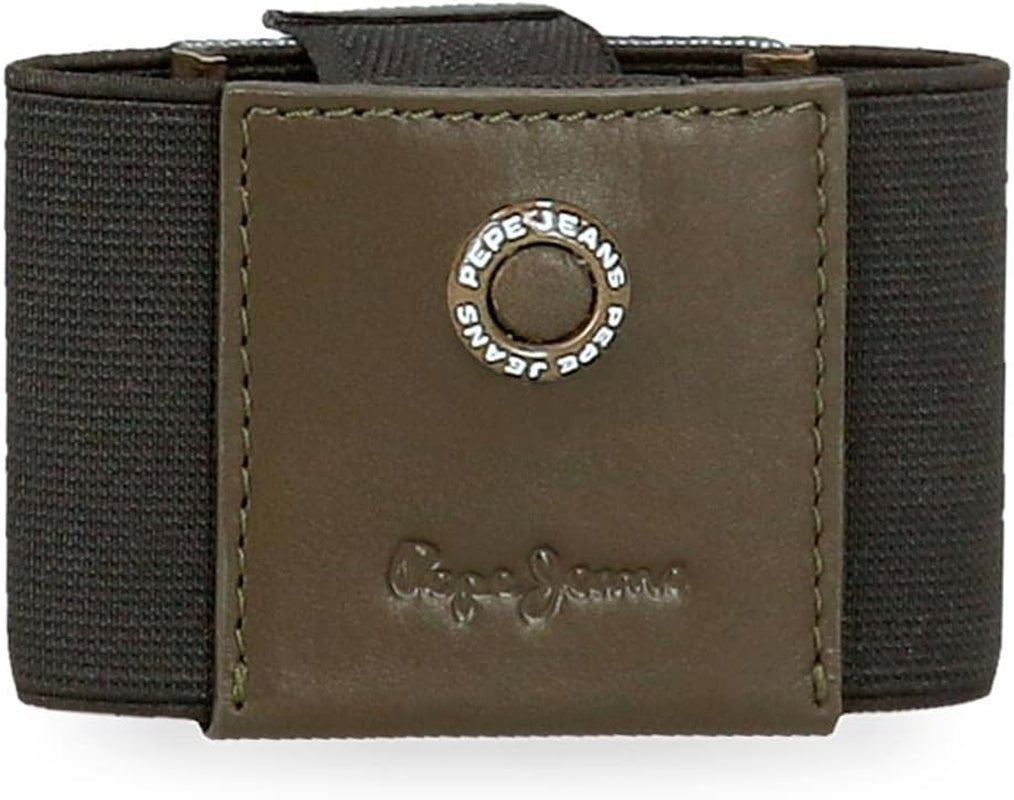 Pepe Jeans adge Portfel męski Naty Shop Khaki Etui na karty wykonane z gumy
