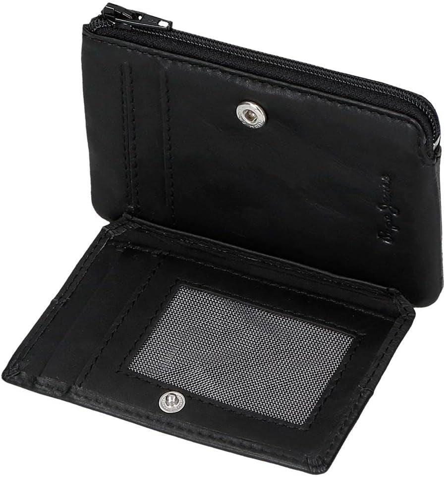 Pepe Jeans Joumma Torby Podwójna torebka, czarna, 11 x 7 x 1,5 cm, skóra, czarna, jeden rozmiar, portfel Portfel męski Naty Shop