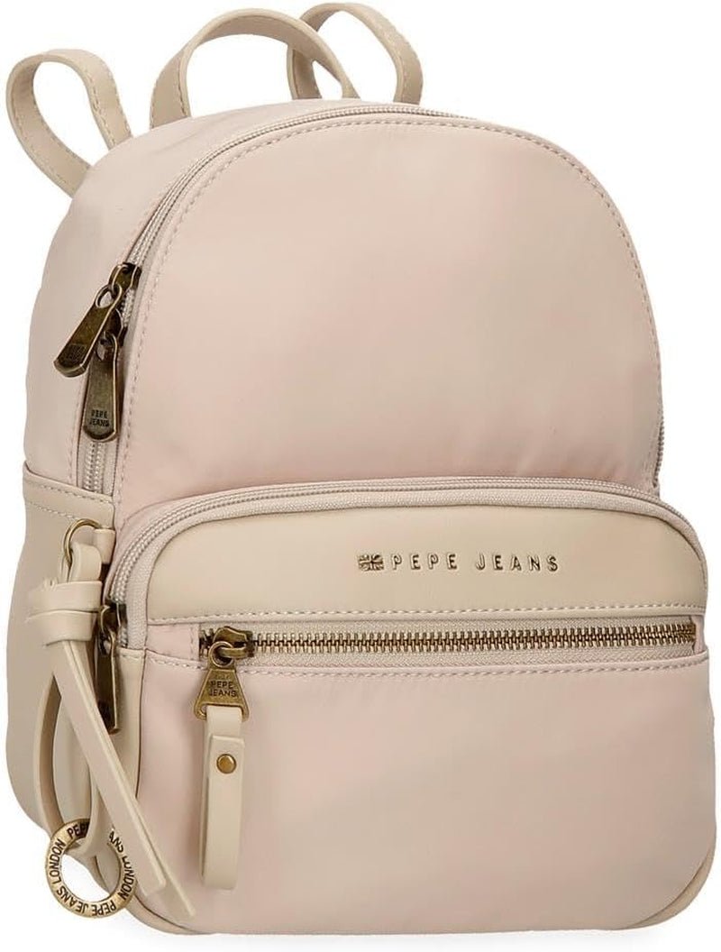 Pepe Jeans Morgan Plecaki na co dzień Torby podróżne Beżowy czarny Faux Leather Dla kobiet By Joumma Torby Walizki i podróże Naty Shop Beżowy plecak 25