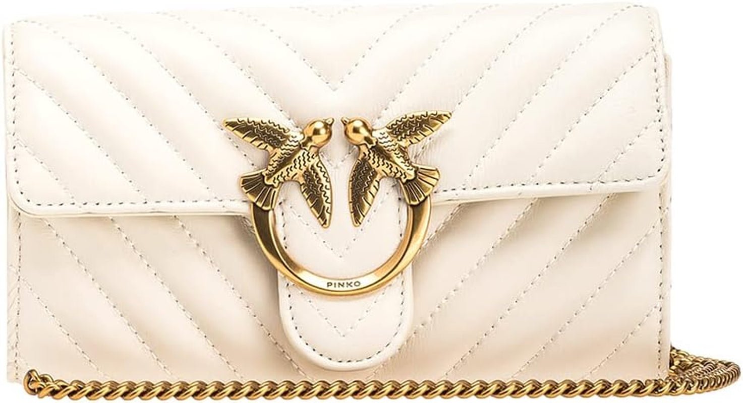 Pinko Portfel damski Sheep Nappa Love ONE C Portfel damski SCHAFNAPPA Naty Shop Z14Q_Bianco Seta-Antique Gold Jeden rozmiar dla wszystkich