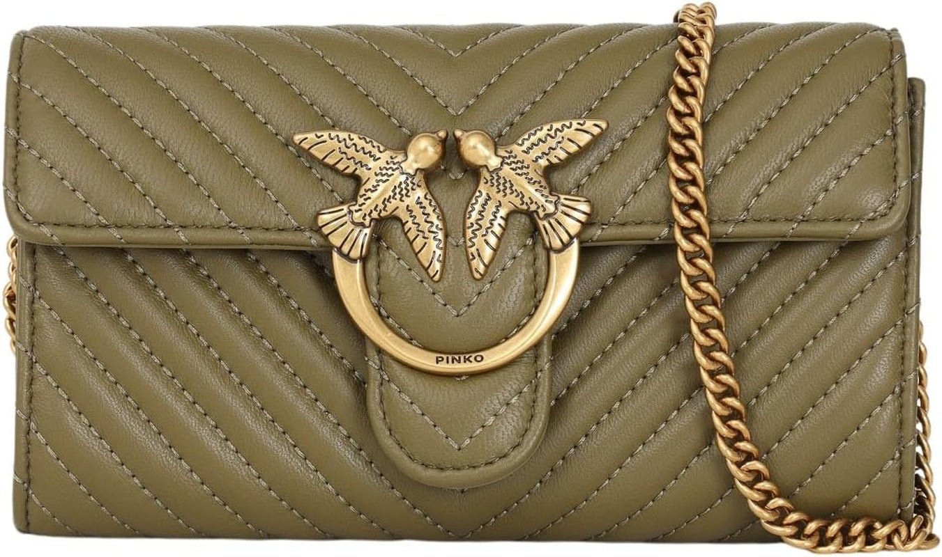 Pinko Portfel damski Sheep Nappa Love ONE C Portfel damski SCHAFNAPPA Naty Shop V62Q_Verde Abete-Antique Gold Rozmiar uniwersalny