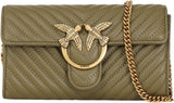 Pinko Portfel damski Sheep Nappa Love ONE C Portfel damski SCHAFNAPPA Naty Shop V62Q_Verde Abete-Antique Gold Rozmiar uniwersalny