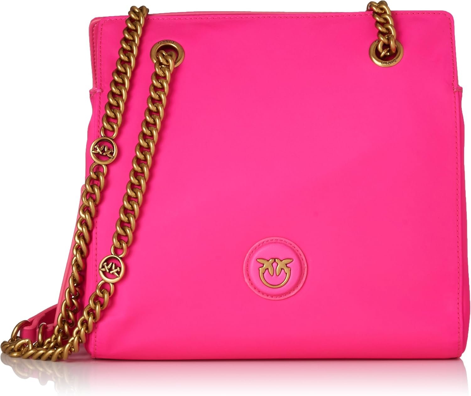Pinko Damska torba na zakupy z recyklingu RECYCELTES Nylon + torby damskie Naty Shop N17Q_Pink Pinko-Antique Gold