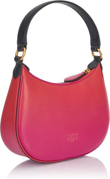 Pinko Half Moon mini skórzana torba w gradientowym kolorze, ya4l_Mult.fuchsia, pomarańczowo-czarna Torby damskie Naty Shop