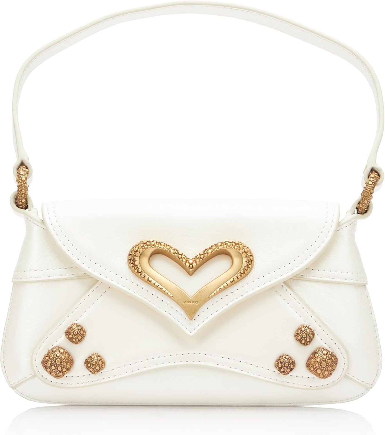 Pinko Ladies 520 Naplack Baby Naplack Vintage Torba damska Torby Naty Shop Z14M_White Silk-Gold Chocolate