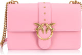 Pinko Ladies Love One Classic Cl Cielęca jedwabna torba damska Torby Naty Shop Różowy