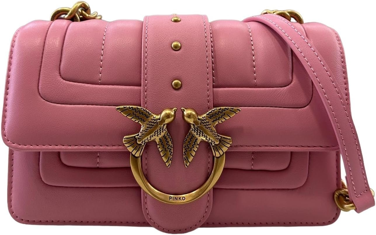 Pinko Ladies Love One Mini Cl jednostronnie owca z linii Nappa pikowana torba torebki damskie Naty Shop P31Q_Marine antyczne złoto