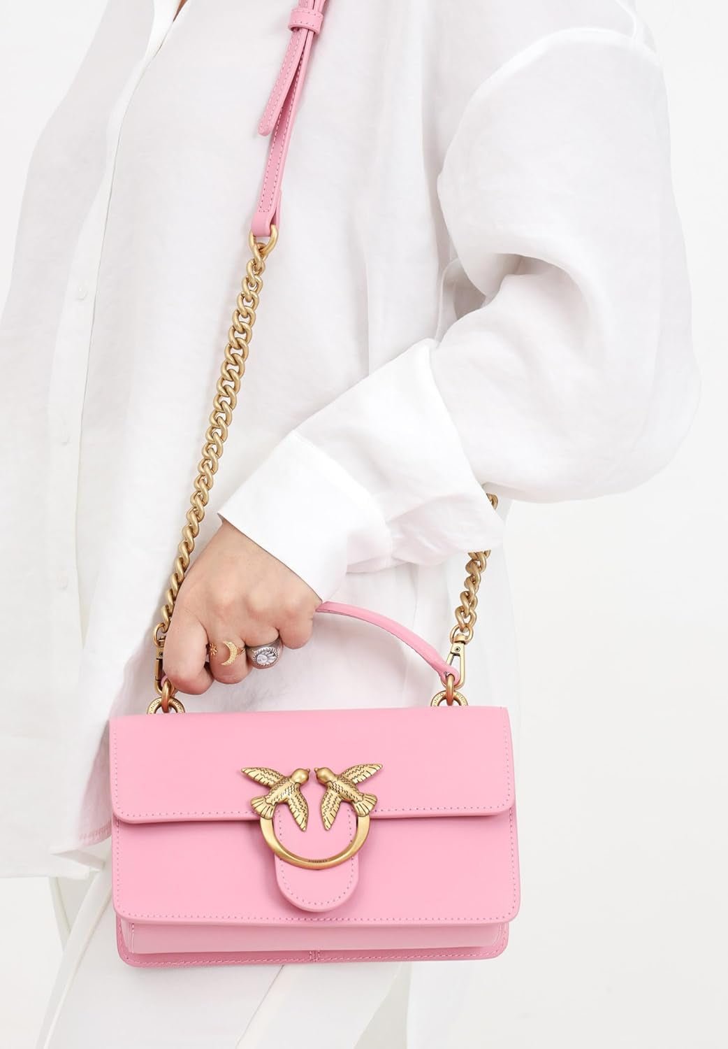 Pinko Ladies Love One Mini lekka jedwabna torba damska na łydkę Naty Shop