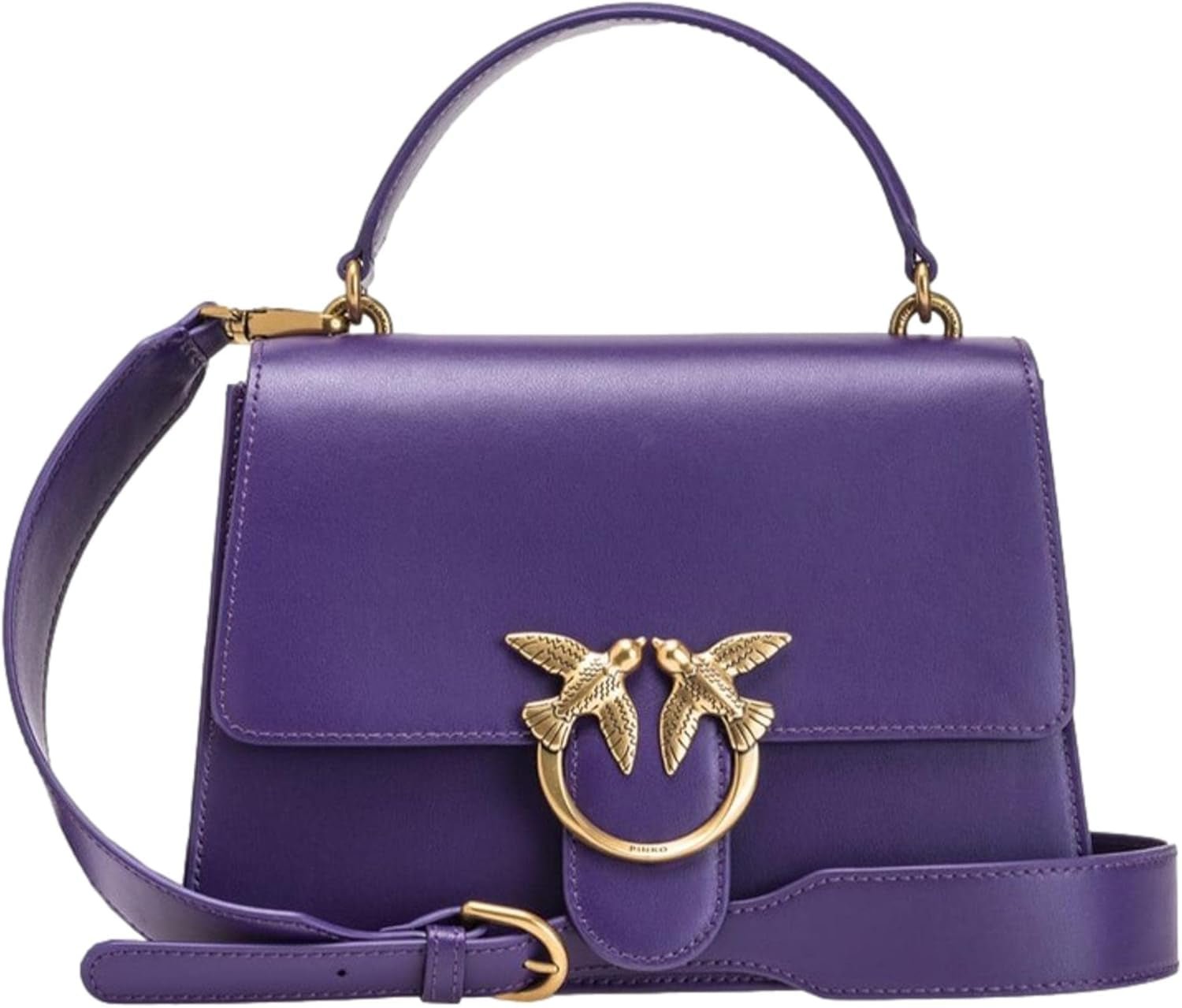 Pinko Ladies Love One Top Handle Classic Li Bag Torby damskie Naty Shop J11Q_Violet Plumeria-Antique Gold