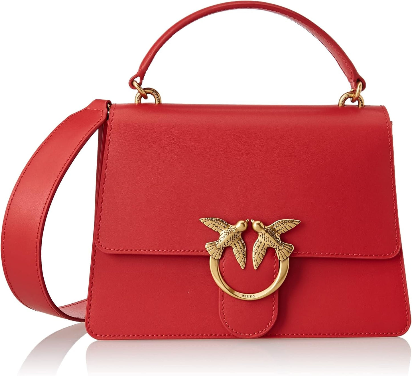 Pinko Ladies Love One Top Handle Classic Li Bag Torby damskie Naty Shop R41Q_Red Garnet - Antyczne Złoto