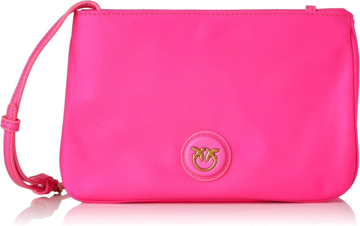Pinko Ladies Recycled Gate Płaskie POZIOME POWTARZANE Torby damskie Naty Shop N17Q_Pink Pinko-Antique Gold