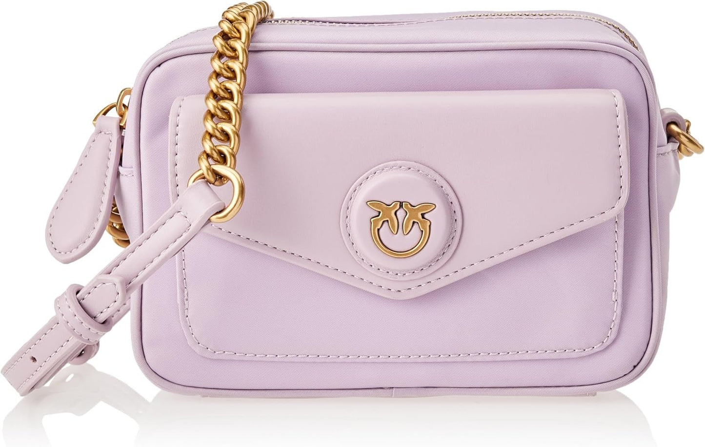 Pinko Nyllo Gate Camera CASE Recycled NYLO Torby damskie Naty Shop Y48Q_Tulip fiolet-antyczne złoto