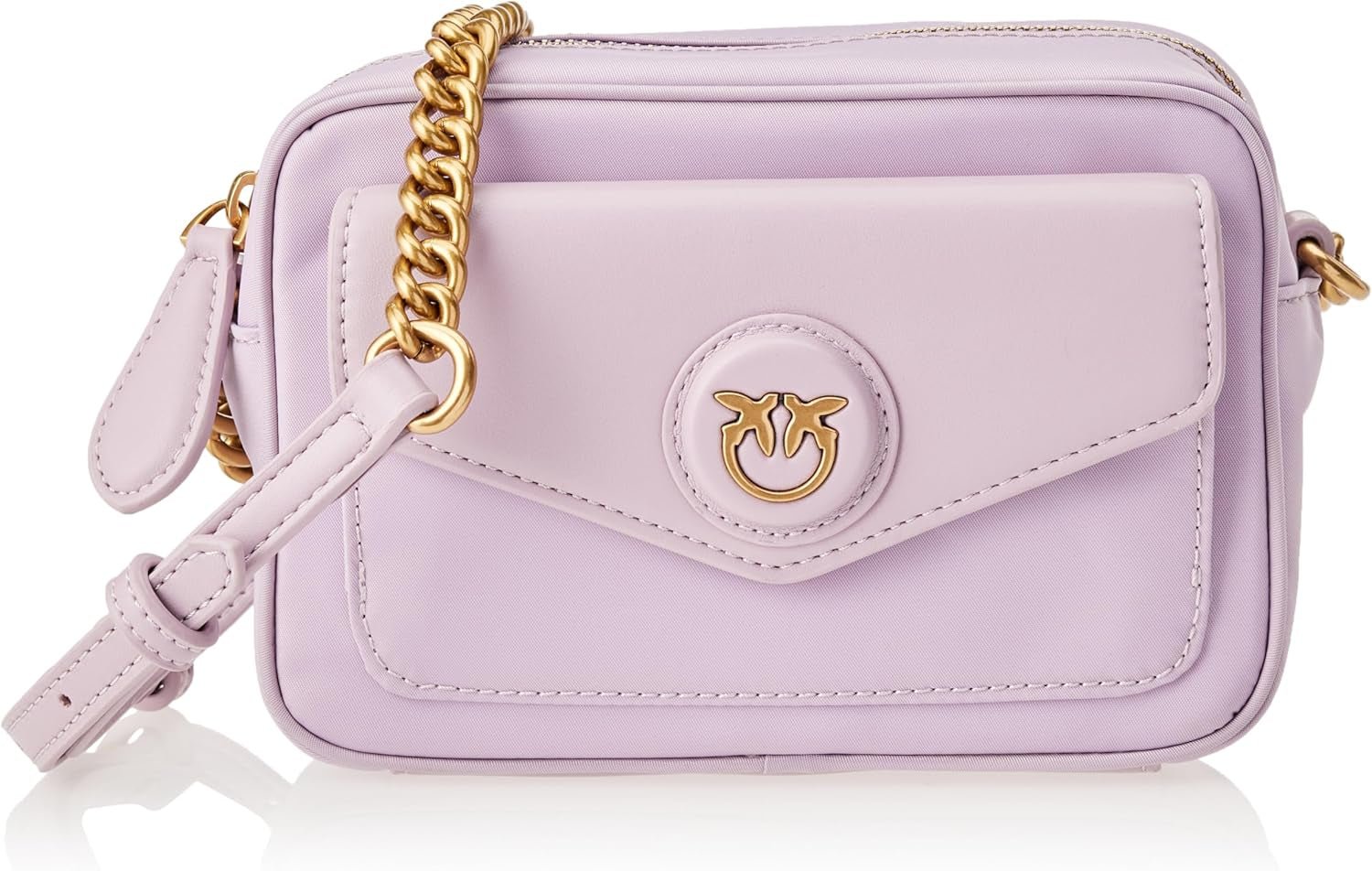 Pinko Nyllo Gate Camera CASE Recycled NYLO Torby damskie Naty Shop Y48Q_Tulip fiolet-antyczne złoto