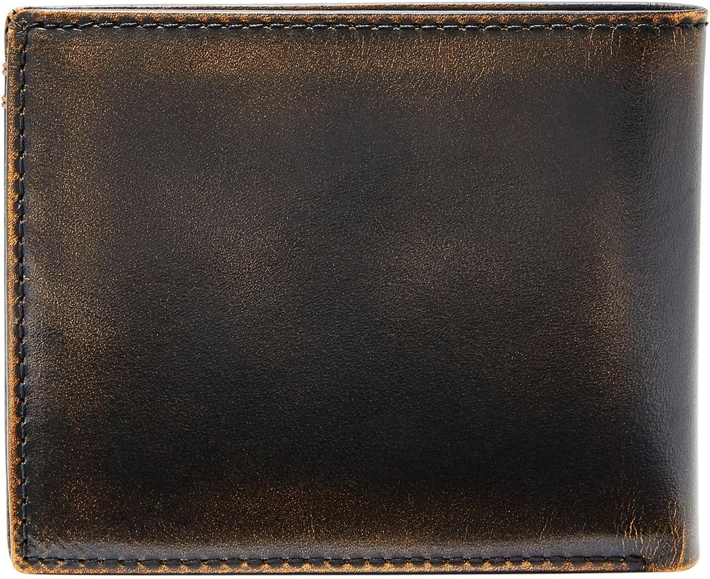 Dwukrotnie składany portfel skórzany Fossil Wade dla mężczyzn 11,43 cm dł. x 1,905 cm szer. x 8,89 cm wys. Portfel męski Naty Shop