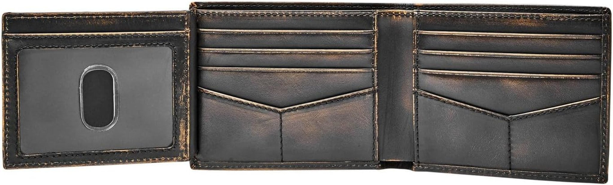 Dwukrotnie składany portfel skórzany Fossil Wade dla mężczyzn 11,43 cm dł. x 1,905 cm szer. x 8,89 cm wys. Portfel męski Naty Shop