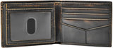 Dwukrotnie składany portfel skórzany Fossil Wade dla mężczyzn 11,43 cm dł. x 1,905 cm szer. x 8,89 cm wys. Portfel męski Naty Shop