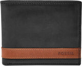 Portfel męski Fossil Quinn, składany ze skóry, 11,5 cm dł. x 2 cm szer. x 9 cm wys. Naty Shop Portfel męski czarny 11,43 cm dł. x 1,91 cm szer. x 8,89 cm wys.