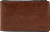 Fossil Andrew Skórzany portfel składany męski 11,5 cm dł. x 1,9 cm szer. x 7,7 cm wys. Portfel męski Naty Shop brązowy