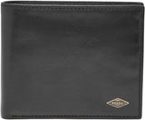 Skórzany portfel męski Fossil Ryan Bifold 11,43 cm dł. x 2,54 cm szer. x 9,525 cm wys. Portfel męski Naty Shop czarny