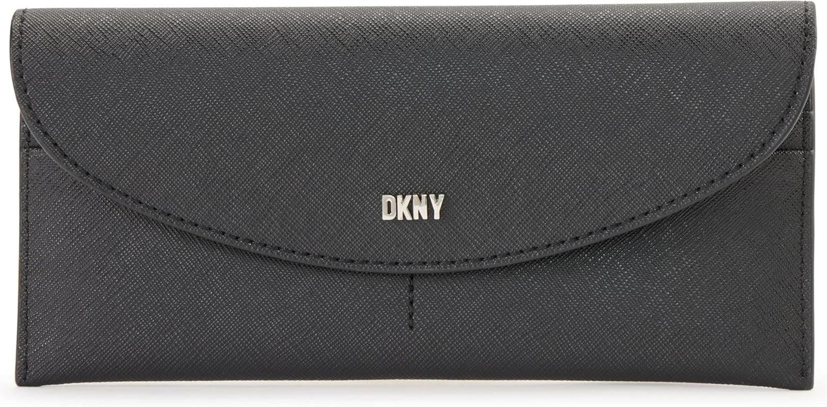 Portfel damski DKNY Phoenix z klapką Naty Shop, czarny/srebrny, rozmiar uniwersalny