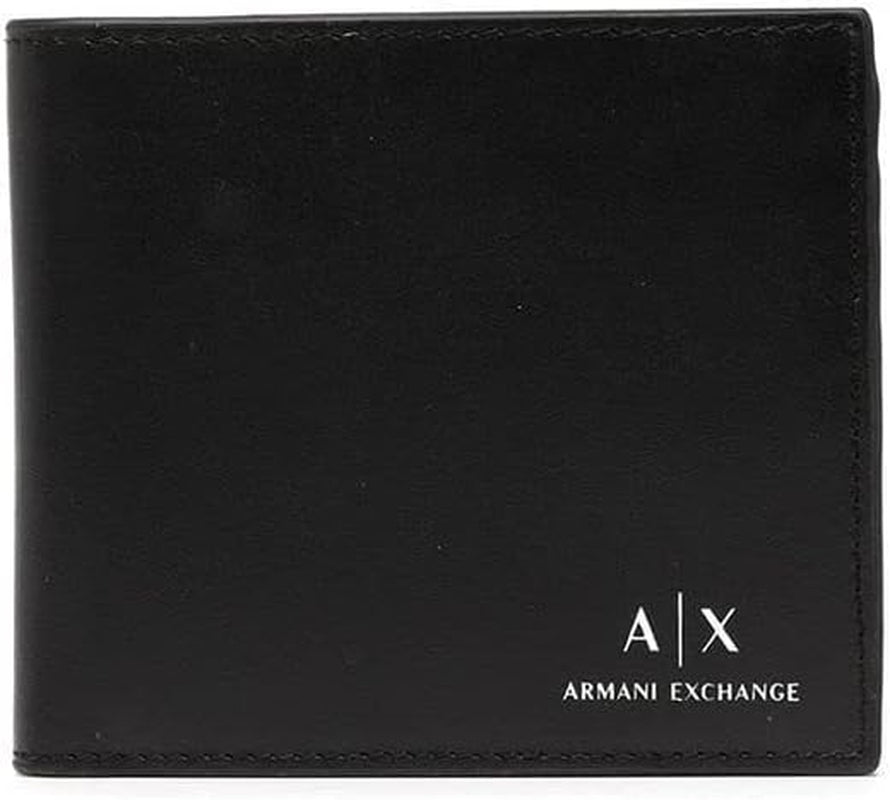 Portfel Armani Exchange A|X z logo z gładkiej skóry, czarny męski portfel Naty Shop z domyślnym tytułem