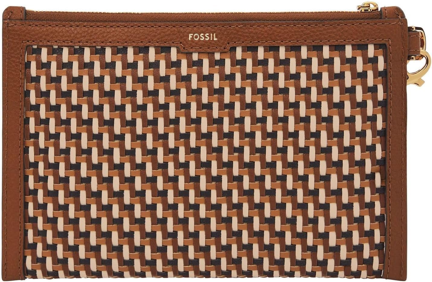 Fossil Portfel damski ze skóry lub poliestru Portfel damski Naty Shop Brązowo-złoty