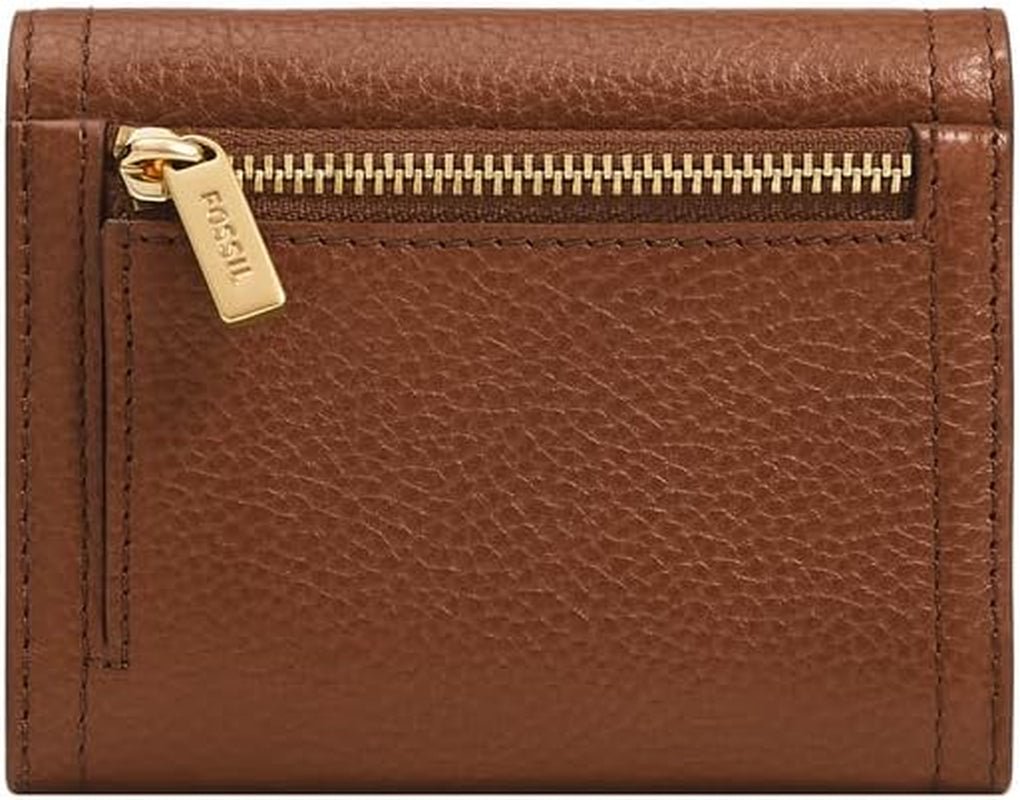 Portfel damski Fossil Logan składany na trzy części, brązowy portfel damski Naty Shop