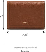 Portfel damski Fossil Logan składany na trzy części, brązowy portfel damski Naty Shop