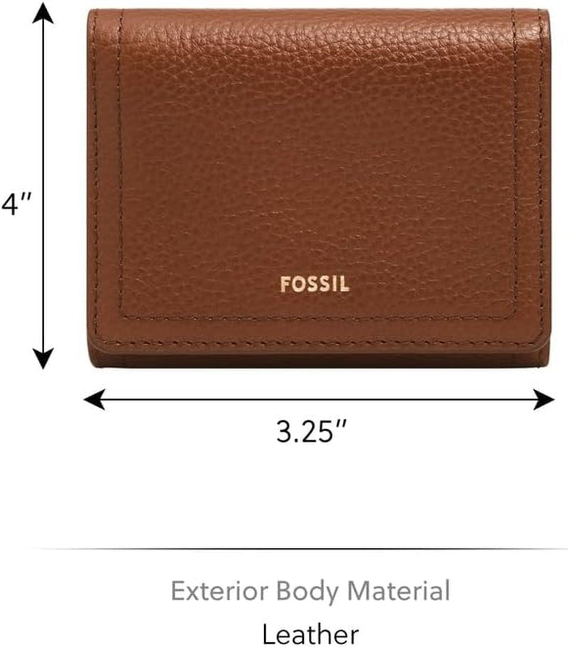 Portfel damski Fossil Logan składany na trzy części, brązowy portfel damski Naty Shop