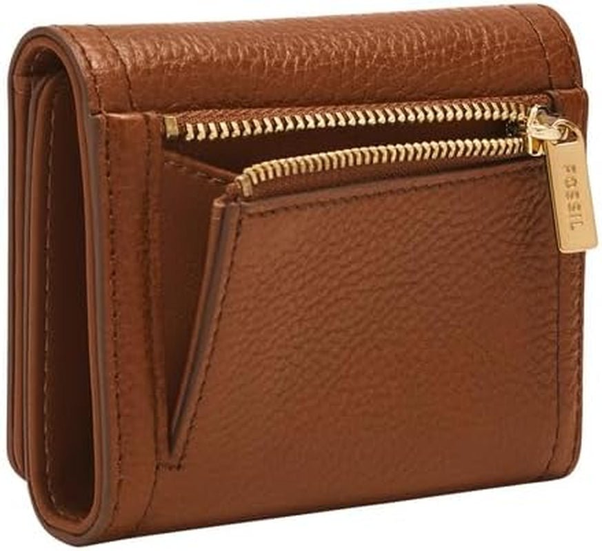 Portfel damski Fossil Logan składany na trzy części, brązowy portfel damski Naty Shop