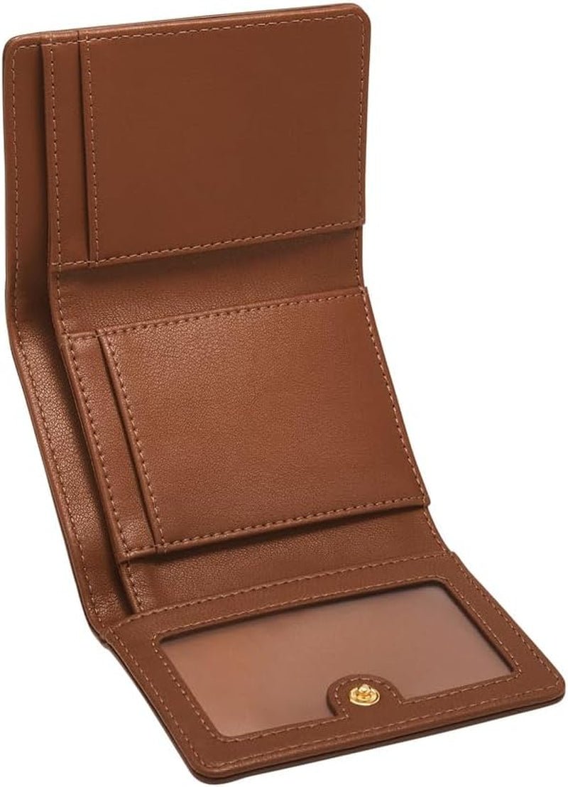 Portfel damski Fossil Logan składany na trzy części, brązowy portfel damski Naty Shop
