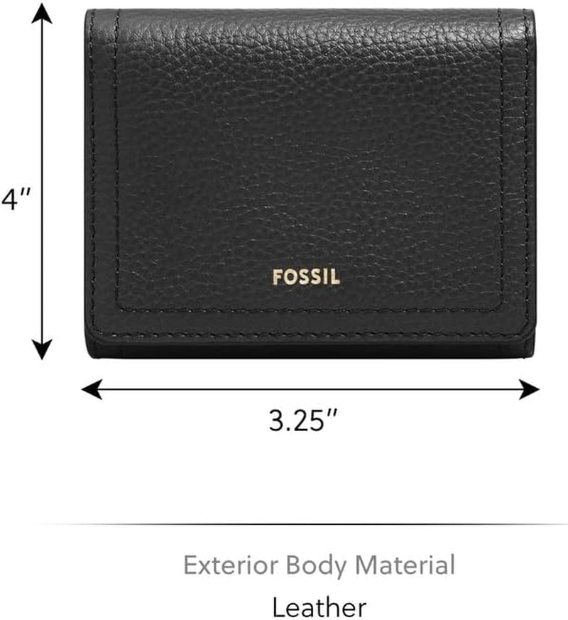 Portfel damski Fossil Logan na trzy części, czarny portfel damski Naty Shop