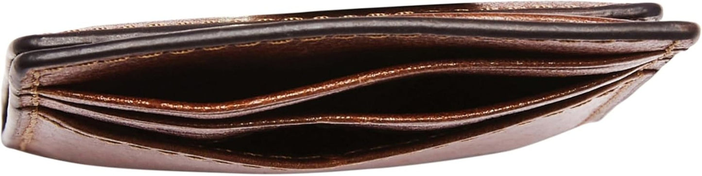 Portfel męski Fossil Andrew, portfel ze skóry koniakowej 7,2 cm dł. x 0,5 cm szer. x 10 cm wys. ML4173222 Portfel męski Naty Shop