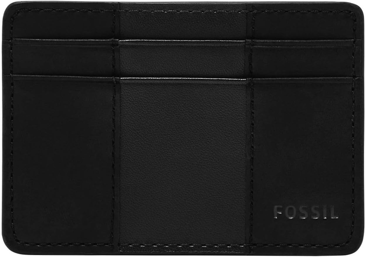 Portfel męski Fossil Everett Skóra/PVC Średni brązowy Etui na karty 10,2 cm dł. x 0,6 cm szer. x 7,0 cm wys. ML4398210 Naty Shop Portfel męski czarny
