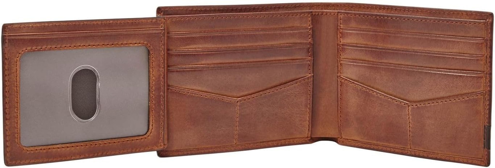 Portfel męski Fossil Quinn – 100% brązowa, składana skóra, 11,5 cm dł. x 2 cm szer. x 9 cm wys. ML3644200 Portfel męski Naty Shop