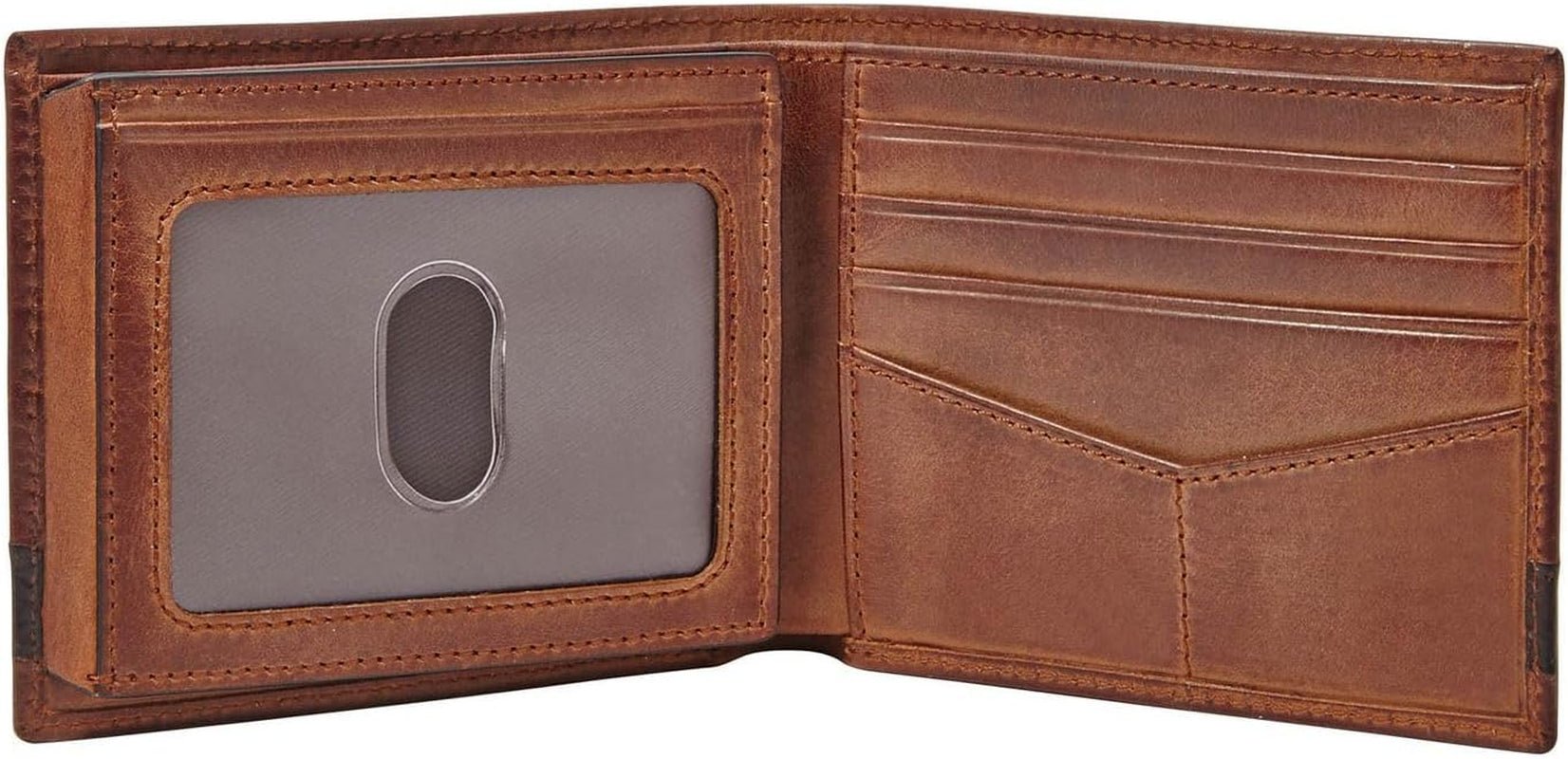 Portfel męski Fossil Quinn – 100% brązowa, składana skóra, 11,5 cm dł. x 2 cm szer. x 9 cm wys. ML3644200 Portfel męski Naty Shop