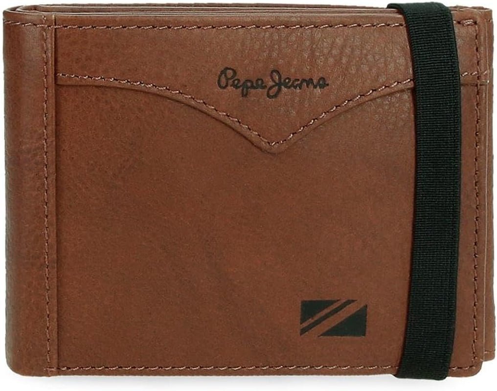 Portfel do marynarki Pepe Jeans z elastycznym paskiem, jeden rozmiar. Portfel męski Naty Shop Brown