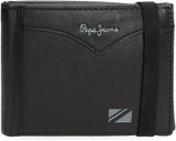 Portfel do marynarki Pepe Jeans z elastycznym paskiem, jeden rozmiar. Portfel męski Naty Shop Black