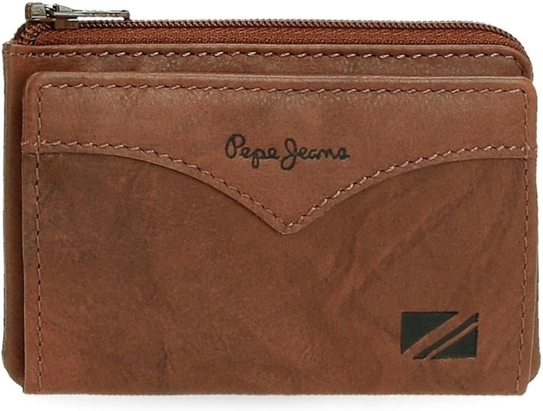 Portfel do marynarki Pepe Jeans z miejscem na karty, jeden rozmiar. Portfel męski Naty Shop Brown