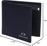 Niezbędny portfel męski Armani Exchange Prosty nadruk logo Czarny portfel męski Naty Shop