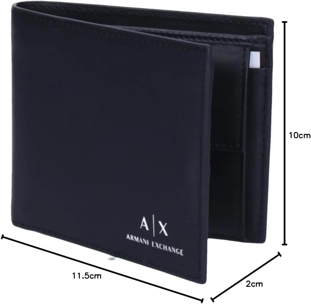 Niezbędny portfel męski Armani Exchange Prosty nadruk logo Czarny portfel męski Naty Shop