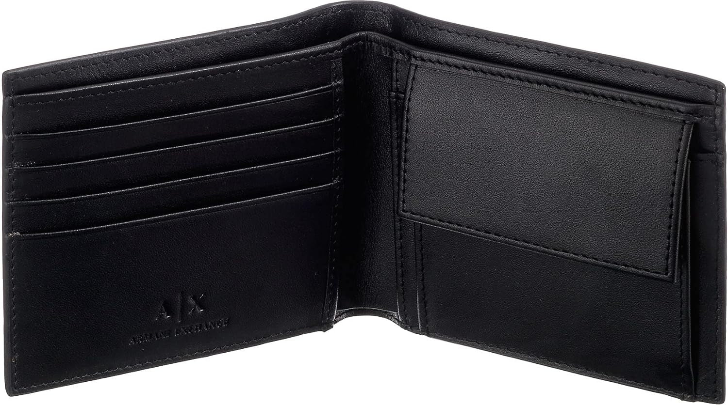 Niezbędny portfel męski Armani Exchange Prosty nadruk logo Czarny portfel męski Naty Shop