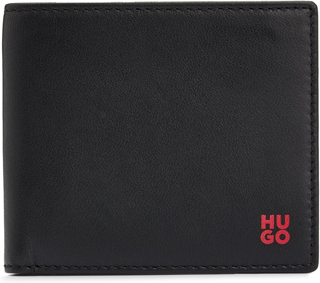 HUGO Portfel męski Tibby 8cc Skóra Nappa Czarne Logo Stck Portfel męski Naty Shop Domyślny tytuł