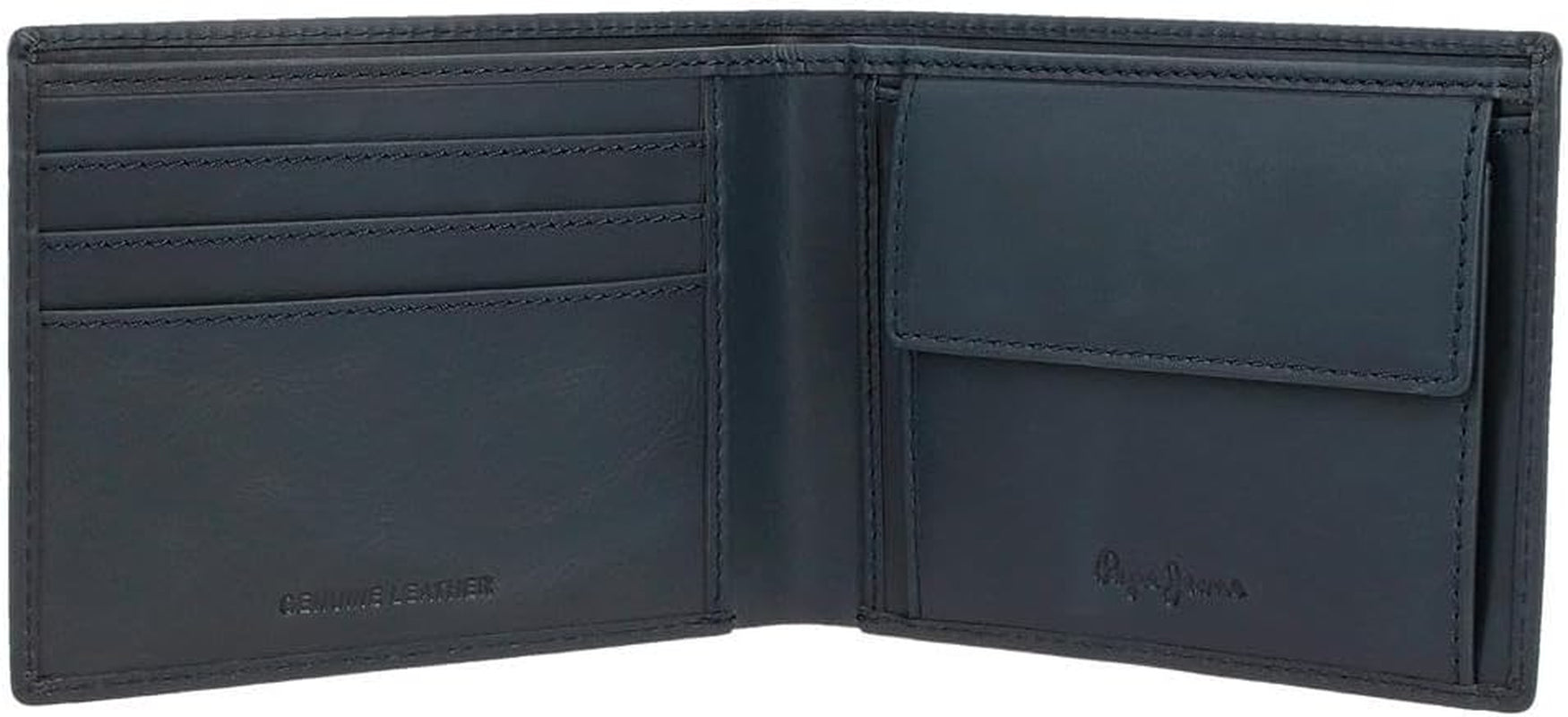 Pepe Jeans Portfel męski Niebieski 11,5 x 8 x 1 cm Skórzany portfel chroniony RFID z kieszonką na monety Portfel męski Naty Shop